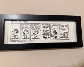 Framed Peanuts Comic 