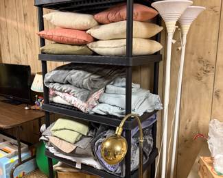 Decorative Pillows , Linens, Floor Lamp