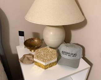 White Side Table, Decorative Table Lamp