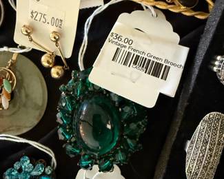 Vintage French Green Brooch 