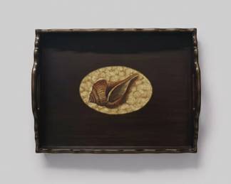 Decorative Serving Tray with Seashell Motif by Charles Clifton