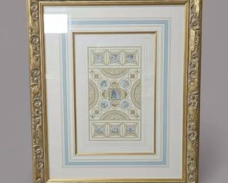 Ornate Gilt Framed Print of Classical Architectural Designs