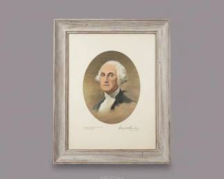 Dwight D. Eisenhower Christmas Card Featuring Gilbert Stuarts George Washington Portrait Reproduction