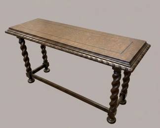 Antique Jacobean Revival Barley Twist Console Table