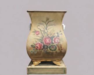 Pair of Italian Florentine Style Tole Peinte Vases