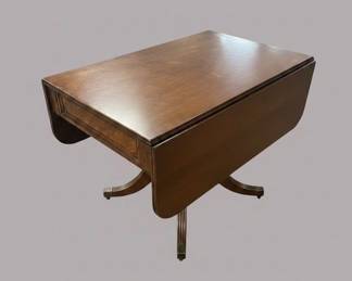 Brandt Mahogany Drop Leaf Pedestal Table