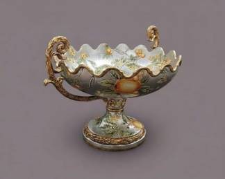 Gilded Fruit and Floral Decorative Bowl