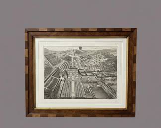 Framed Architectural Etching by Johannes Kip