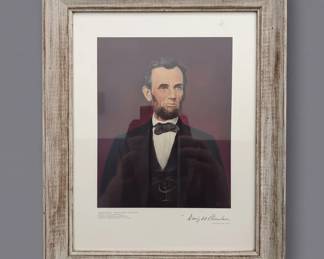 President Abraham Lincoln Portrait Signed by Dwight D. Eisenhower
