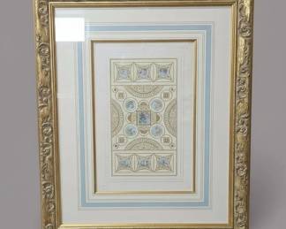 Ornate Gilt Framed Print of Classical Architectural Designs