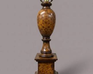 Burl Wood Urn Table Lamp Base