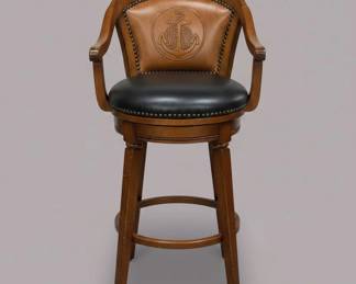 Nautical Anchor Embossed Swivel Bar Stool C