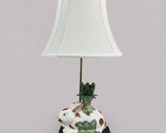 Fitz and Floyd Ceramic Bunny Planter Lamp Base