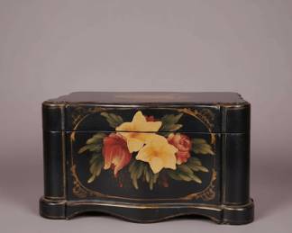 Vintage HandPainted Floral Jewelry Box