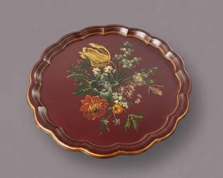 Chinoiserie Style Painted Tray Table and Pair of Chairs fourth image