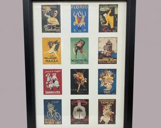 Framed Collage of Vintage Italian Advertisements