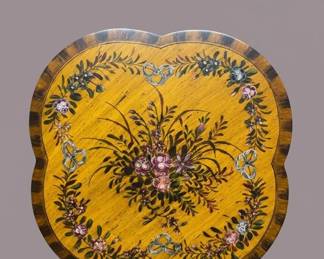HandPainted Floral Marquetry Occasional Table second image