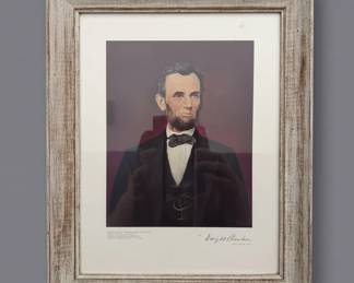 President Abraham Lincoln Portrait Signed by Dwight D. Eisenhower