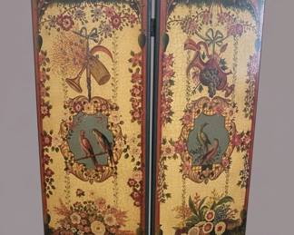 th Century Chinoiserie Style HandPainted Folding Screen