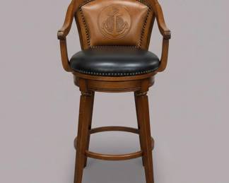 Nautical Anchor Embossed Swivel Bar Stool C