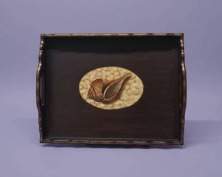 Vintage Couroc of Monterey Serving Tray with Seashell Motif