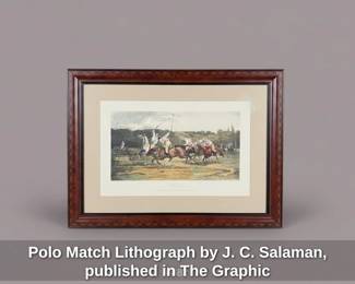 Polo Match Lithograph by J. C. Salaman, published in The Graphic