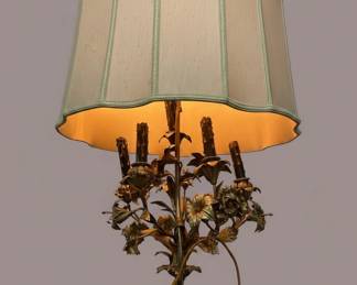 French Empire Style Gilt Bronze Candelabra Lamp with Cherub fourth image