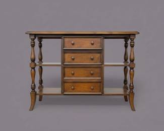 Victorian Walnut FourDrawer Side Table with Turned Legs