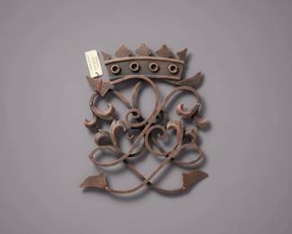 Cast Iron Monogram Wall Plaque with Crown