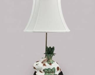 Fitz and Floyd Ceramic Bunny Planter Lamp Base