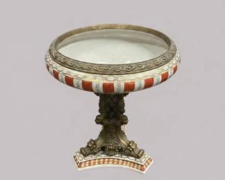 Wong Lee Porcelain and Gilt Metal Centerpiece Bowl
