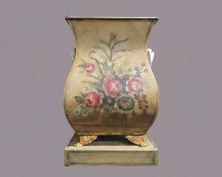 Pair of Toleware Vases with Floral Motif