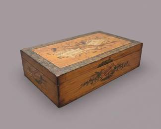 Vintage Reuge Music Box with HandPainted Musical Motif