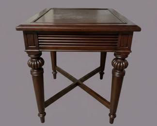 Thomasville Dark Wood Accent Table with Fluted Legs
