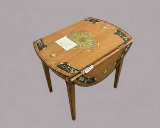 Maitland Smith Inlaid DropLeaf Side Table