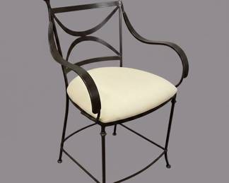 Wrought Iron Dining Chairs with Upholstered Seat