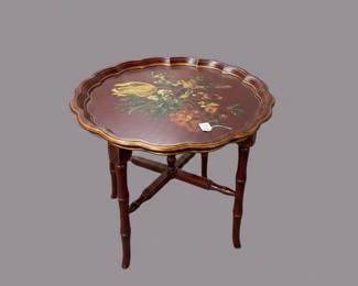 Chinoiserie Style Painted Tray Table and Pair of Chairs fifth image