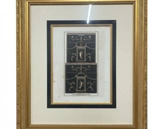 Neoclassical Architectural Etching Pompeii Style
