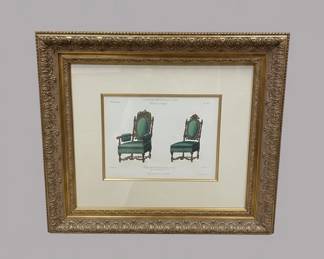 French Neoclassical Armchair and Side Chair Print