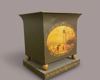 Vintage Toleware Planter with Roman Scene