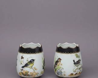 Pair of Franklin Porcelain The Woodland Bird Vase Vases
