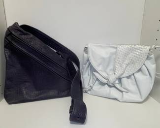 Vtg Thomas Leather Shoulder Bag and Woven Leather Shoulder Bag
