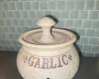 Vintage Ceramic Garlic Keeper Jar