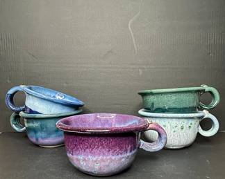 Handmade Ceramic Soup Bowls with Handles