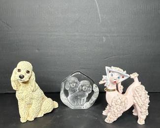 Spaghetti Poodle Figurines and Crystal Sculpture