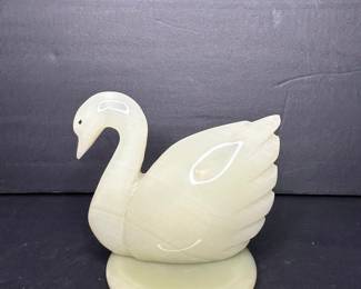 Carved Onyx Swan Figurine