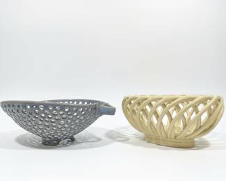 Ceramic Pierced and Lattice Fruit Bowls