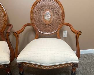 Vintage Louis XVI Style Caned Armchairs
