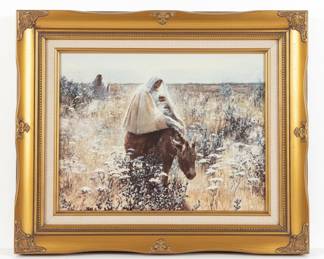 Religious Painting in Ornate Gold Frame