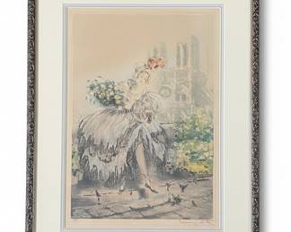 Louis Icart 'Musette' Original Etching with COA